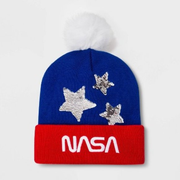 NASA Other - Girl's NASA Flip Sequin Beanie - Red